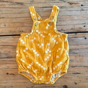 Cat & Jack Yellow Romper with White Squares